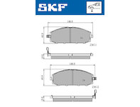 Sada brzdových destiček, kotoučová brzda SKF VKBP 80509 A