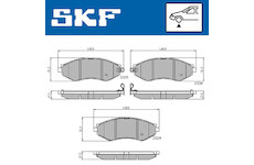 Sada brzdových destiček, kotoučová brzda SKF VKBP 80570 A