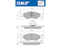 Sada brzdových destiček, kotoučová brzda SKF VKBP 80602