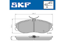 Sada brzdových destiček, kotoučová brzda SKF VKBP 80603