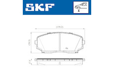 Sada brzdových destiček, kotoučová brzda SKF VKBP 80612 A