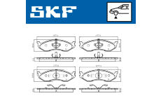 Sada brzdových destiček, kotoučová brzda SKF VKBP 80741