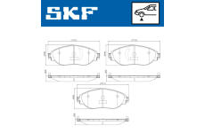 Sada brzdových destiček, kotoučová brzda SKF VKBP 80768