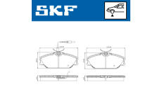 Sada brzdových destiček, kotoučová brzda SKF VKBP 80779 E