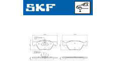 Sada brzdových destiček, kotoučová brzda SKF VKBP 80785 E