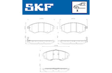 Sada brzdových destiček, kotoučová brzda SKF VKBP 80826 A