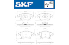 Sada brzdových destiček, kotoučová brzda SKF VKBP 80847 A