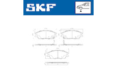 Sada brzdových destiček, kotoučová brzda SKF VKBP 80855 A