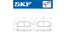 Sada brzdových destiček, kotoučová brzda SKF VKBP 80888 A