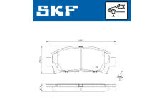 Sada brzdových destiček, kotoučová brzda SKF VKBP 80891 A