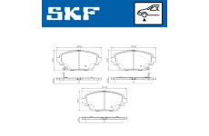 Sada brzdových destiček, kotoučová brzda SKF VKBP 80895 A