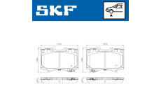 Sada brzdových destiček, kotoučová brzda SKF VKBP 80904 A