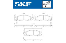 Sada brzdových destiček, kotoučová brzda SKF VKBP 80905 A