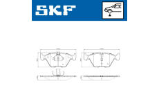 Sada brzdových destiček, kotoučová brzda SKF VKBP 80926