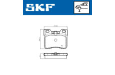 Sada brzdových destiček, kotoučová brzda SKF VKBP 81013