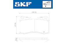 Sada brzdových destiček, kotoučová brzda SKF VKBP 81022