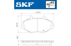 Sada brzdových destiček, kotoučová brzda SKF VKBP 81028