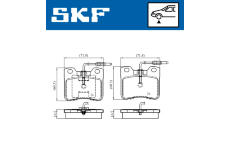 Sada brzdových destiček, kotoučová brzda SKF VKBP 81054 E