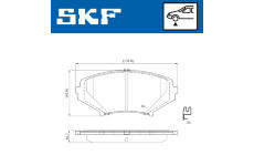 Sada brzdových destiček, kotoučová brzda SKF VKBP 81085 A