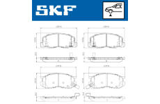 Sada brzdových destiček, kotoučová brzda SKF VKBP 81119 A