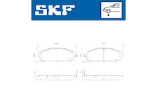 Sada brzdových destiček, kotoučová brzda SKF VKBP 81122 A