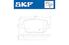 Sada brzdových destiček, kotoučová brzda SKF VKBP 90072