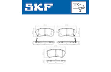 Sada brzdových destiček, kotoučová brzda SKF VKBP 90139 A