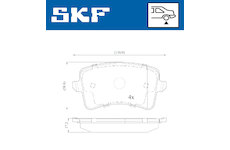 Sada brzdových destiček, kotoučová brzda SKF VKBP 90150