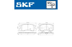 Sada brzdových destiček, kotoučová brzda SKF VKBP 90222