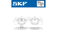 Sada brzdových destiček, kotoučová brzda SKF VKBP 90240