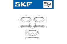 Sada brzdových destiček, kotoučová brzda SKF VKBP 90303 A