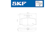 Sada brzdových destiček, kotoučová brzda SKF VKBP 90354