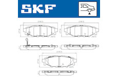 Sada brzdových destiček, kotoučová brzda SKF VKBP 90357 A