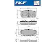 Sada brzdových destiček, kotoučová brzda SKF VKBP 90416 A