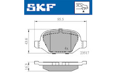 Sada brzdových destiček, kotoučová brzda SKF VKBP 90472