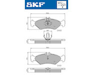 Sada brzdových destiček, kotoučová brzda SKF VKBP 90485