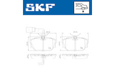 Sada brzdových destiček, kotoučová brzda SKF VKBP 90493 E