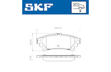 Sada brzdových destiček, kotoučová brzda SKF VKBP 90604