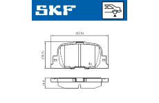 Sada brzdových destiček, kotoučová brzda SKF VKBP 90658