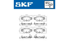 Sada brzdových destiček, kotoučová brzda SKF VKBP 90806 A