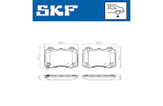 Sada brzdových destiček, kotoučová brzda SKF VKBP 90849 A