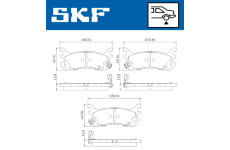 Sada brzdových destiček, kotoučová brzda SKF VKBP 91128 A