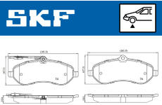 Sada brzdových destiček, kotoučová brzda SKF VKBP 80048 E