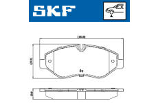 Sada brzdových destiček, kotoučová brzda SKF VKBP 80089