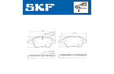 Sada brzdových destiček, kotoučová brzda SKF VKBP 80145 E