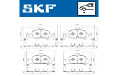 Sada brzdových destiček, kotoučová brzda SKF VKBP 80277