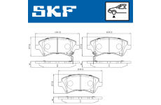 Sada brzdových destiček, kotoučová brzda SKF VKBP 80330 A