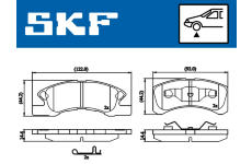 Sada brzdových destiček, kotoučová brzda SKF VKBP 80490 A