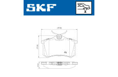 Sada brzdových destiček, kotoučová brzda SKF VKBP 90047