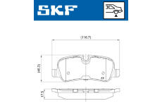 Sada brzdových destiček, kotoučová brzda SKF VKBP 90257